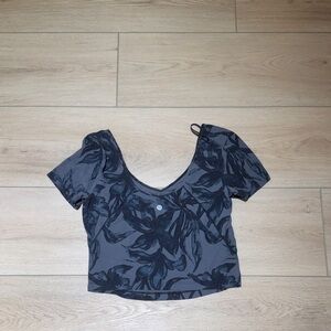 lululemon athletica Black Floral Crop Top